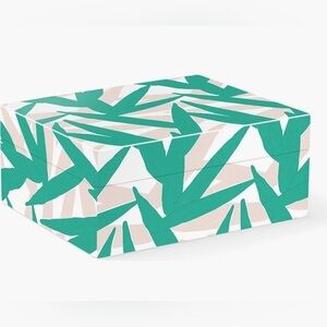 Fringe Studio Green Leaves Medium Square Trinket Box